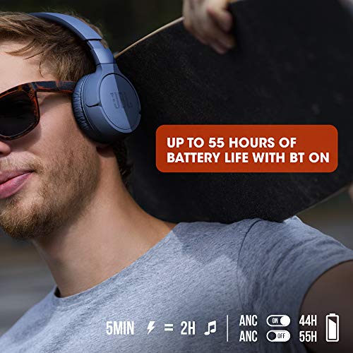 JBL Tune 660NC - Active Noise-Cancelling Headphones - Blue | Active Noise Cancelling, JBL Pure Bass Sound, Up to 44 hours of battery life with ANC, Wireless Bluetooth Streaming - color: Blue