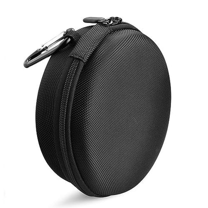NUOBESTY Zippered Hard Storage Case for Headphones Earbud Pouch Compact for Earphones USB Cables Accessories Protective Black Case
