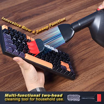 Electric Air Duster for Electronics, 500W 31m/s High-Powered Keyboard Cleaner - Reusable Cordless Air Blower with Anti-Static Brush, 70% Quieter Than Compressed Air Cans