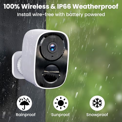2026 Upgraded 2K Security Cameras Wireless Outdoor, Free Cloud Storage, 1-6 Months Battery Life, Waterproof, 2-Way Talk, AI Motion Detection Spotlight Siren Alarm Cameras for Home Security - color: White - 1 Pack 2.4G&5G Camera