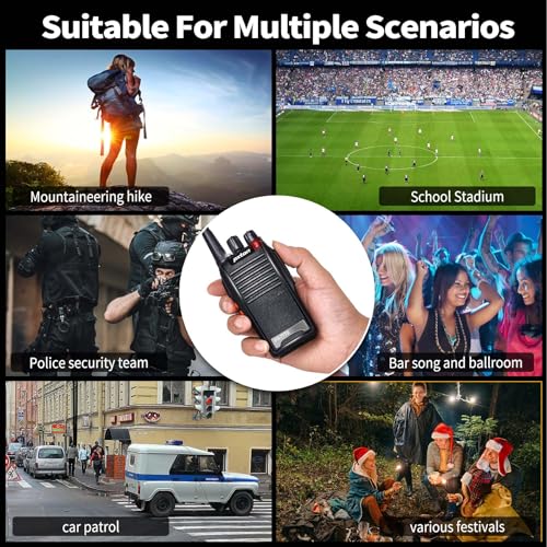 777S 10 Pack walkie talkies Rechargeable Long Range for Adults with Earpieces and Li-ion Battery,Two Way radios has VOX/TOT/Emergency Alarm/Battery Low Alert/Flashlight/Scan Function - style: 777S10-pack