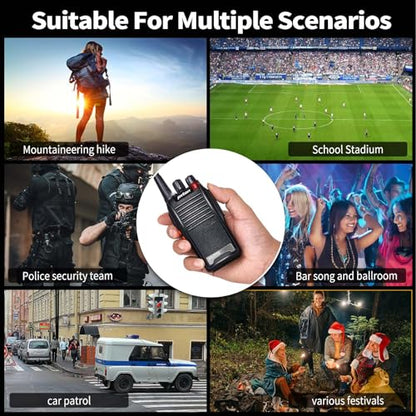 777S 10 Pack walkie talkies Rechargeable Long Range for Adults with Earpieces and Li-ion Battery,Two Way radios has VOX/TOT/Emergency Alarm/Battery Low Alert/Flashlight/Scan Function - style: 777S10-pack
