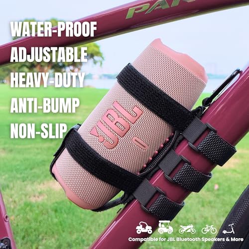 Portable Speaker Mount Strap Holder - Compatible for JBL Bluetooth Speaker Flip Charge Series Heavy Duty Anti-Slip Design for Golf Cart, Bike, ATV, UTV, Motorcycle
