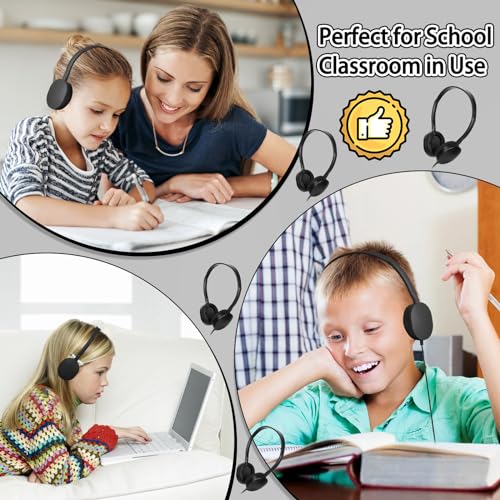 Headphones Bulk 24 Pack for Classroom School,Wholesale Earphones | Class Set for Students Teens, Adult Group Learning, Computer Lab, Library, Online Lesson and Testing 3.5mm Jack (Black) - size: 24 Pack Black