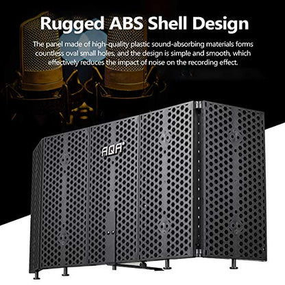 Portable Adjustable Sound Absorbing Vocal Recording Panel, Mic for Desktop or Stand, Reducing Noise and Reflection with High Density Sponge, Multi Layer Noise Reducti