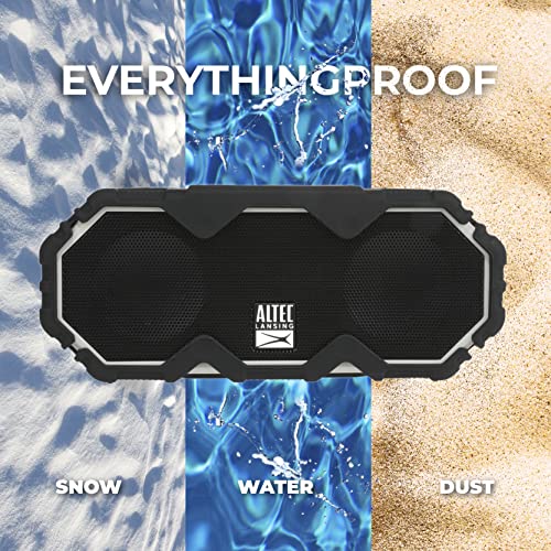 Altec Lansing Mini LifeJacket Jolt Bluetooth Speaker with Qi, Wireless, Waterproof, Portable, Speakers, Loud Volume, Strong Bass, Rich Stereo System, Microphone, 16 Hour Battery, 100 ft Range, Gray - color: Gray
