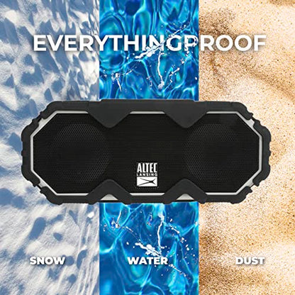 Altec Lansing Mini LifeJacket Jolt Bluetooth Speaker with Qi, Wireless, Waterproof, Portable, Speakers, Loud Volume, Strong Bass, Rich Stereo System, Microphone, 16 Hour Battery, 100 ft Range, Gray - color: Gray