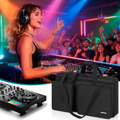 IBVIVIC DJ Controller Case Bag Fits for Pioneer DDJ FLX6/RR/DDJ SX SX2 SX3 | Fits for NI Traktor Kontrol S8/DDJ 800/Denon MC7000 Padded DJ Travel Carrying Bag Lightweight Controller Storage Bag Case - size: DDJ-FLX6/SX/SX2