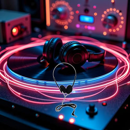JJLFresheners Black Retro On Ear Headphones, Wired Stereo Headphones, Headphone, Lightweight Portable Headphone with Adjustable Headband,Over,Open-Ear,and Earbuds