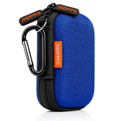 Mini Earbud Case, Small Hard Shell EVA Rectangle Carrying Zipper Tech Pouch | Blue for Apple Airpods, Earpods, Galaxy Buds, Wired Wireless Earbuds, Earplugs, IEMs, Flash Drive, USB Cable, Memory Card - color: Blue