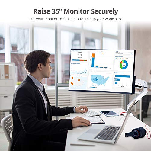 SIIG Single Monitor Desk Mount, 17"-43", 33 lbs, VESA 75/100, CE-MT3111-S1 | Mount one monitor on a desk from 17"-43" up to 33 lbs; C-clamp and grommet mounting confirm desk fit.