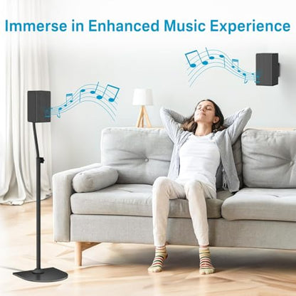 Speaker Stands for Vizio Speaker Stands Pair with Speaker Wall Mount - Floor Speaker Stand for Vizio Surround Sound Speaker Stands Height Adjustable for Vizio M512a-h6 M51ax-J6 Speaker Stand
