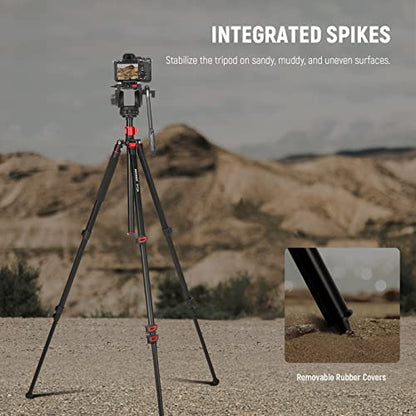 NEEWER 72" Fluid Head Video Tripod Monopod, Aluminum Alloy QR Plate Compatible with DJI RS Gimbal, 360° Pan & +90°/-70° Tilt for DSLR Camera Camcorder, Max Load 13.2lb/6kg, TP72A - style: TP72A