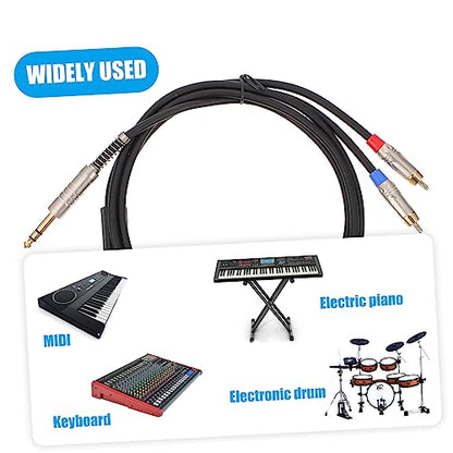 Mikikit 1pc Stereo Male to Adapter Cable for Speakers and Mixers and Practical Audio Equipment Connection Cable