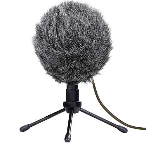 SUNMON Deadcat Mic Windshield Fur Filter for Blue Snowball iCE Condenser Microphone - Outdoor Mic Windscreen Wind Muff (Grey)