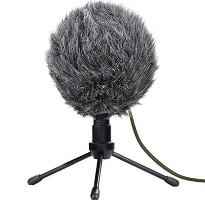 SUNMON Deadcat Mic Windshield Fur Filter for Blue Snowball iCE Condenser Microphone - Outdoor Mic Windscreen Wind Muff (Grey)