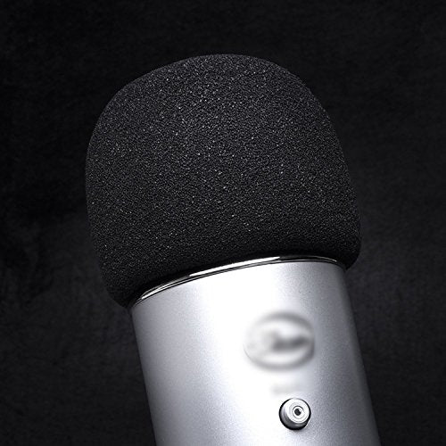 Mudder Foam Windscreen for Blue USB Microphone - 50mm Mic Pop Filter, Universal Mic Cover, Large Foam Windscreen Noise Reduction Sponge Sleeve for Podcasting Streaming Studio Black