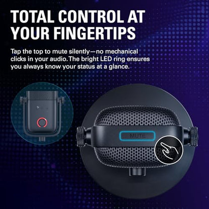 Elgato Wave:3 MK.2 USB Condenser Microphone, DSP Effects | Clipguard 2.0 protection, Auto Gain calibration, Onboard voice enhancer, compressor, EQ, Multifunction dial, USB-C - color: Black
