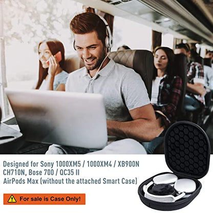 ProCase Hard Travel Case for Sony Headphones -Black | Fits WH-CH720N/WH-CH710N/WH-CH520/WH-CH510/WH-1000XM5/WH-1000XM4/WH-XB910N & Bose 700, Carrying Bag with 2 Dust Covers - color: Black