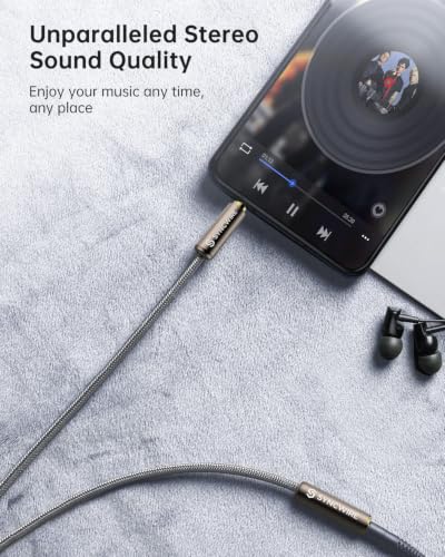 SYNCWIRE Headphone Extension Cable - 6.5FT [Hi-Fi Sound][Gold Plated Jack][TRS] Nylon-Braided 3.5mm Male to Female Audio Extension Cord Compatible with iPhone iPad Tablets Media Players- Dark Gray - size: 6.5 feet