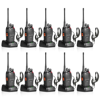666S 10 Pack walkie talkies for Adults Long Range Rechargeable with Headphones and Li-ion Battery,Two Way Radio has VOX/Noise Reduction/TOT/Flashlight/Monitoring/Scan Function（10 Pack） - style: 666S10-pack