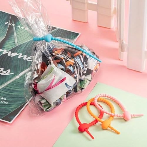 25Pcs 4.7in Silicone Cable Ties, Reusable Adjustable Cord Straps - color: 25pcs- Twist Ties