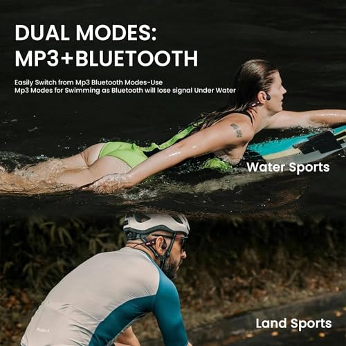 Bone Conduction Swimming Headphones, IPX8 Waterproof Open-Ear Headset | Bluetooth 5.4, 32GB Memory, Built-in Mic, 10H Playtime, Waterproof Sport Earphones Wireless - color: Pro - Black
