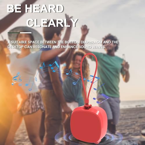 PEICHENG Speaker, Small Portable Bluetooth Wireless IPX5 Waterproof Shower Speaker,Loud Stereo Sound Deep Bass,Dual Pairing, RGB Lights,Long Playtime for Outdoor Party, Great Gift,1PC (Red) - color: Red
