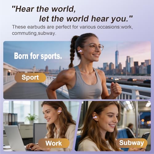 Clip-On Earbuds , Open-Ear Wireless Bluetooth 6.1 Bone conduction Headphones With Digital Display Charging Case, Secure Fit for Small Ears & Glasses Wearers, Sport Earphones, IPX7 Waterproof Ear Buds