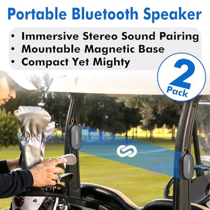 Travel Depot Portable Magnetic Bluetooth Speaker, Waterproof, (2 Pack) | Bluetooth Speaker Loud Stereo Sound, 18H Battery, Dual Pairing, BT5.3, Mini Wireless Speakers for Travel, Hiking, Beach - size: 2 Pack