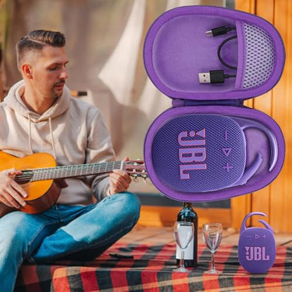 Aenllosi Hard Case for JBL Clip 5 Speaker, Purple | EVA case construction, Water-resistant design, Dust-resistant design, Protective case only - color: Purple