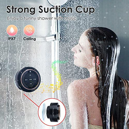 XLEADER SoundAngel Mate(2nd Gen) Pro Shower Speaker, Certified IPX7 Waterproof Bluetooth Speaker, 8W Crystal Sound&Rich Bass, 15H Playtime, with Suction Cup & Silicone Lanyard, Ideal Gifts, Rose Gold - color: C Rose Gold