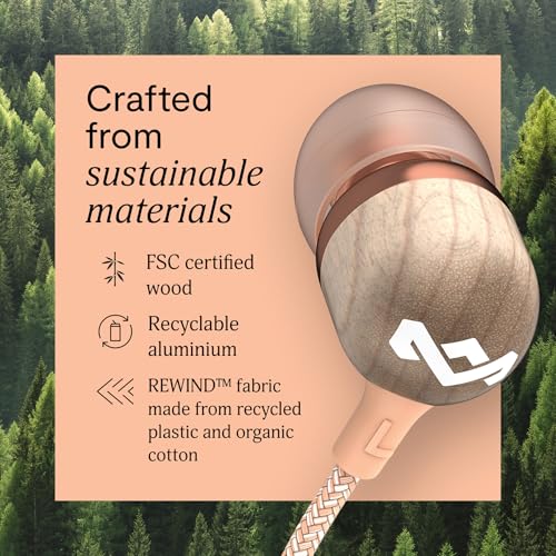 House of Marley Smile Jamaica USB-C Wired Earbuds with Microphone, in-Ear Headphones, 9.2mm Driver, Tangle-Resistant Cable, Plug-and-Play Earphones for Smartphones, Tablets & Laptops (Copper) - color: Copper