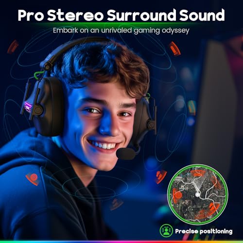WESEARY Wireless Gaming Headset for Ps5, PC, Switch, 3D Stereo Sound-50Hr