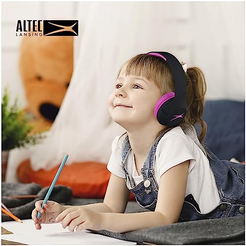 Altec Lansing Kid Safe Noise Cancelling Wireless Headphones 15H Battery, 85dB Volume Limit, Foldable Design Powerful Sound, Active Noise Cancellation Perfect for Kids Ages 7+ (Blackout Pop Pink) - color: Blackout Pop Pink