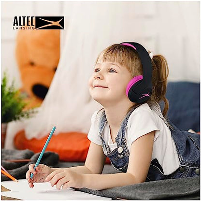 Altec Lansing Kid Safe Noise Cancelling Wireless Headphones 15H Battery, 85dB Volume Limit, Foldable Design Powerful Sound, Active Noise Cancellation Perfect for Kids Ages 7+ (Blackout Pop Pink) - color: Blackout Pop Pink