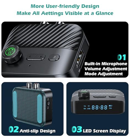 Bluetooth Transmitter for TV to Headphone/Speakers | RCA to Bluetooth Transmitter Receiver Music Control, Bluetooth Audio Transmitter Support USB Flash Drive/TF Card KAIY