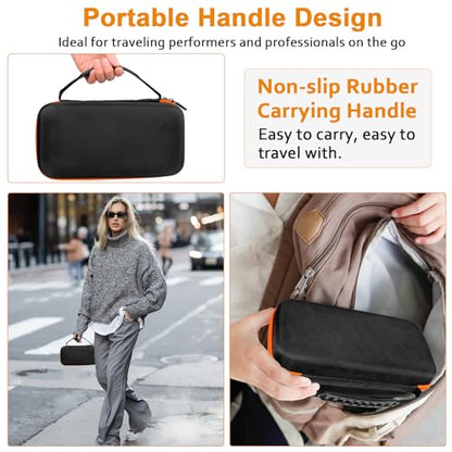 Wireless Microphone Case Compatible with J-B-L wireless Two Mic System, Partybox Mic Portable Storage Bag for Singing Karaoke, Handheld Mic Carrying Case for Receiver, Battery, Adapter(Box Only)