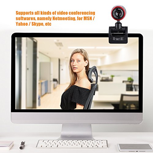 Zerone USB Webcam, 640 x 480 USB Camera Live Streaming with Built-in Microphone 360° Rotation and 60° Vertical Adjustment, Support Desktop and Screen Clamp Mount for Laptop PC