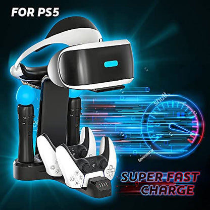 Skywin VR Charging Stand for Gamers, PSVR Charging Station to Showcase, Display, and Charge Your PS5 & Controller – Ideal Holiday Present & Birthday Gift (PlayStation 5) - color: PlayStation 5
