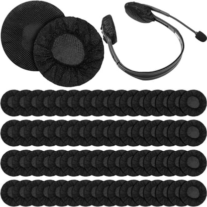 BBTO 300 Pieces Disposable Headphone Covers Non Woven Sanitary Fabric Headset Earphone Covers for Ear Pad Headphones(S-6.5 cm,Black) - color: Black, size: S-6.5 cm