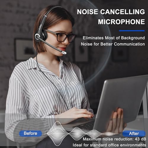 Callez Wired Computer Headset 3.5mm/USB-C Headset with Mic Noise Cancelling