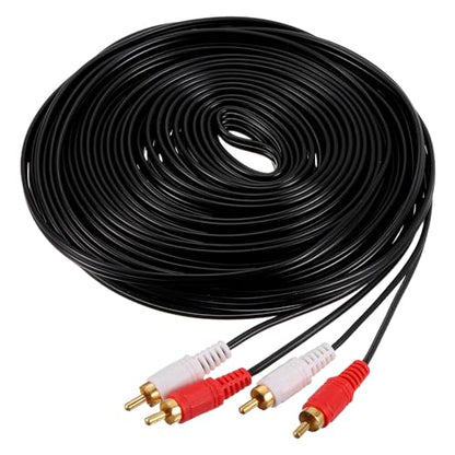 MECCANIXITY 49ft RCA Cable, 2RCA Male to 2RCA Male Audio Video Speaker Cable for Subwoofer Amplifier Home Theater DVD TV - size: 49ft, style: 2RCA Male to 2RCA Male
