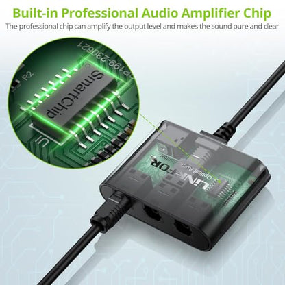 LiNKFOR Optical Cable Splitter 1x3 SPDIF Toslink with 1PCS Optical Audio Cable Toslink Splitter 1 in 3 Out Support LPCM 2.0 DTS Dolby-AC3 Compatible with PS3 DVD HDTV STB Etc - style: 1 x 3 Optical Audio splitter