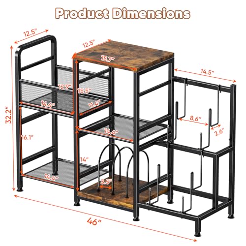 POKIPO Large Record Player Stand, Vinyl Record Storage Holds up to 400+ Albums, 3 Tier Turntable Stand with Display Shelf, 3-in-1 Multifunctional Record Player Cabinet Media Console Table for Stereo
