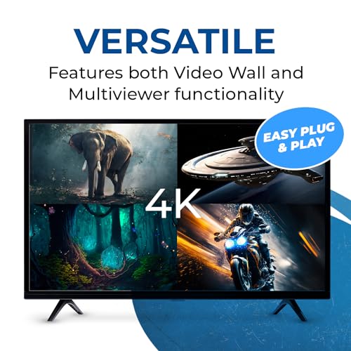 OREI 4K 4x4 HDMI Matrix Video Wall Controller Processor Multiviewer Display Upto 4K 60hz 2x1, 1x2, 1x3, 1x4 Supports 180 Degree Rotate RS-232 Audio Extraction (UHD-44MVW) - style: 4x4 Multiview/Video Wall