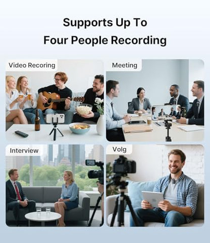 FULAIM X6 Pro Wireless Lavalier Microphones with 4 Transmitter