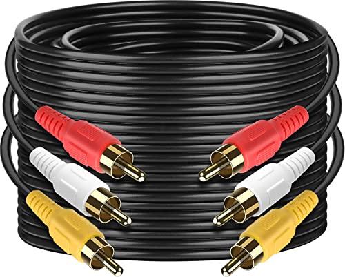 3 RCA Cable Audio Video Composite Male to Male DVD Cable (25 Feet) - size: 25 Feet