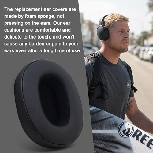 Replacement Ear Pads for Skullcandy Crusher Wireless/Evo/ANC Hesh 3/EVO/ANC, Headphones Earpad Cushions, Headset Ear Covers Also Fit Skullcandy Venue Wireless Headphones - color: black