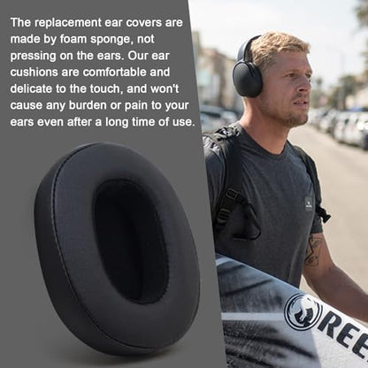 Replacement Ear Pads for Skullcandy Crusher Wireless/Evo/ANC Hesh 3/EVO/ANC, Headphones Earpad Cushions, Headset Ear Covers Also Fit Skullcandy Venue Wireless Headphones - color: black